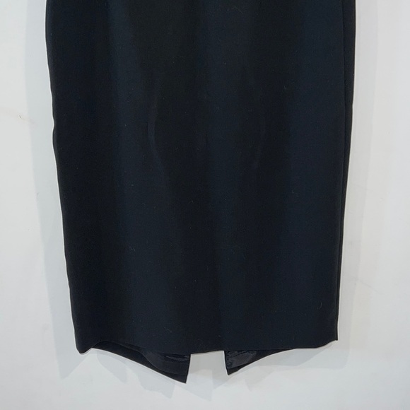 Black Halo Juma Black Asymmetrical Faux Wrap Pencil Tailored Skirt size 0 fits S - Picture 10 of 15